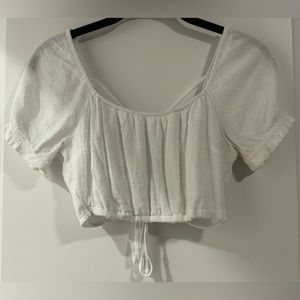 White Tie Back Crop Top